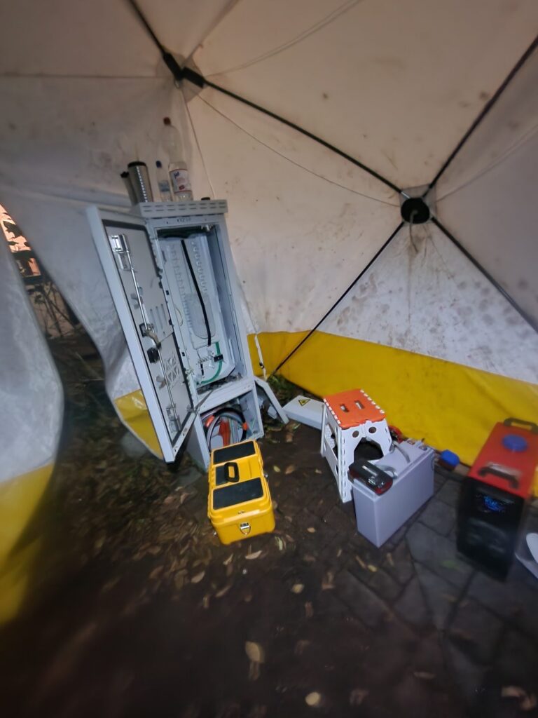 Spleißzelt am Verteiler